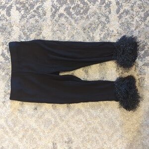 Posh Peanut black ribbed pants with ruffles, size 18-24 months